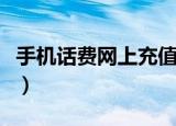 手机话费网上充值怎么充（手机话费网上充值）