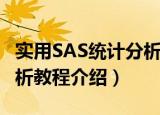 实用SAS统计分析教程（关于实用SAS统计分析教程介绍）