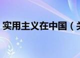 实用主义在中国（关于实用主义在中国介绍）