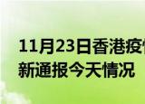 11月23日香港疫情今天多少例及香港疫情最新通报今天情况