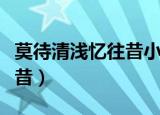 莫待清浅忆往昔小说免费阅读（莫待清浅忆往昔）