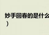 妙手回春的是什么生肖（妙手回春是什么生肖）