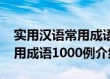 实用汉语常用成语1000例（关于实用汉语常用成语1000例介绍）
