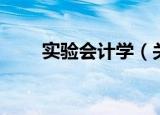 实验会计学（关于实验会计学介绍）