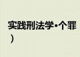 实践刑法学·个罪（关于实践刑法学·个罪介绍）