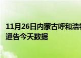 11月26日内蒙古呼和浩特最新发布疫情及呼和浩特疫情最新通告今天数据