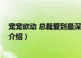 宠宠欲动 总裁爱到最深处（关于宠宠欲动 总裁爱到最深处介绍）