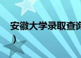 安徽大学录取查询2021（安徽大学录取查询）