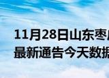 11月28日山东枣庄最新发布疫情及枣庄疫情最新通告今天数据
