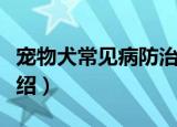 宠物犬常见病防治（关于宠物犬常见病防治介绍）