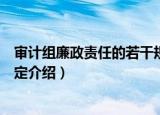 审计组廉政责任的若干规定（关于审计组廉政责任的若干规定介绍）