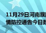 11月29日河南濮阳疫情新增确诊数及濮阳疫情防控通告今日数据