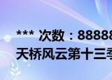 *** 次数：888888 已用完请联系开发者***
天桥风云第十三季