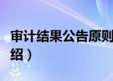 审计结果公告原则（关于审计结果公告原则介绍）
