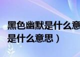 黑色幽默是什么意思啊简单明白点（黑色幽默是什么意思）