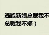 逃跑新娘总裁我不嫁小说免费阅读（逃跑新娘总裁我不嫁）