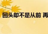 回头却不是从前 再见已不再是少年什么意思