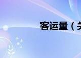 客运量（关于客运量介绍）