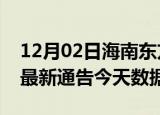 12月02日海南东方最新发布疫情及东方疫情最新通告今天数据