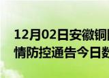 12月02日安徽铜陵疫情新增确诊数及铜陵疫情防控通告今日数据