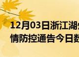 12月03日浙江湖州疫情新增确诊数及湖州疫情防控通告今日数据