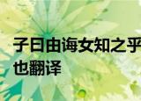 子曰由诲女知之乎知之为知之不知为不知是知也翻译