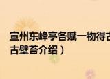 宣州东峰亭各赋一物得古壁苔（关于宣州东峰亭各赋一物得古壁苔介绍）