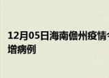 12月05日海南儋州疫情今日数据及儋州疫情最新消息今天新增病例