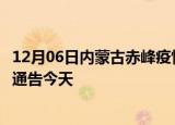 12月06日内蒙古赤峰疫情今日最新情况及赤峰疫情防控最新通告今天