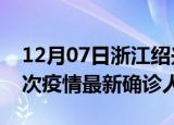 12月07日浙江绍兴疫情总共多少例及绍兴此次疫情最新确诊人数