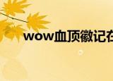 wow血顶徽记在哪（wow血dk天赋）