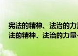 宪法的精神、法治的力量——2020年度法治人物（关于宪法的精神、法治的力量——2020年度法治人物介绍）