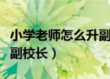 小学老师怎么升副校长（小学女教师两个月升副校长）