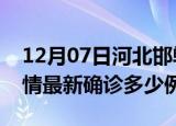 12月07日河北邯郸疫情今天多少例及邯郸疫情最新确诊多少例
