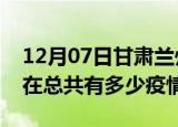 12月07日甘肃兰州疫情新增确诊数及兰州现在总共有多少疫情
