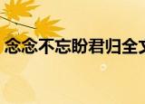 念念不忘盼君归全文免费（念念不忘盼君归）