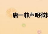 唐一菲声明微博（唐一菲重开微博）