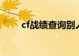 cf战绩查询别人战绩（cf战绩查询）
