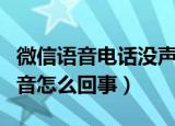 微信语音电话没声音怎么回事（微信语音没声音怎么回事）