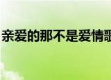 亲爱的那不是爱情歌词完整版（亲爱的 歌词）
