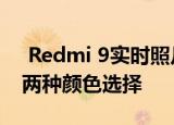  Redmi 9实时照片暗示四后置摄像头设置与两种颜色选择