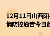 12月11日山西阳泉疫情新增确诊数及阳泉疫情防控通告今日数据