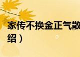 家传不换金正气散（关于家传不换金正气散介绍）