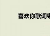 喜欢你歌词粤语（喜欢你 歌词）