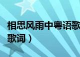 相思风雨中粤语歌词翻译是（相思风雨中粤语歌词）