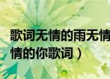 歌词无情的雨无情的你是什么歌（无情的雨无情的你歌词）