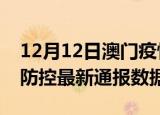12月12日澳门疫情实时最新通报及澳门疫情防控最新通报数据