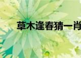 草木逢春猜一肖（草木逢春猜一生肖）