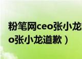 粉笔网ceo张小龙道歉事件的原因（粉笔网ceo张小龙道歉）