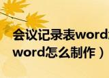 会议记录表word怎么制作表格（会议记录表word怎么制作）